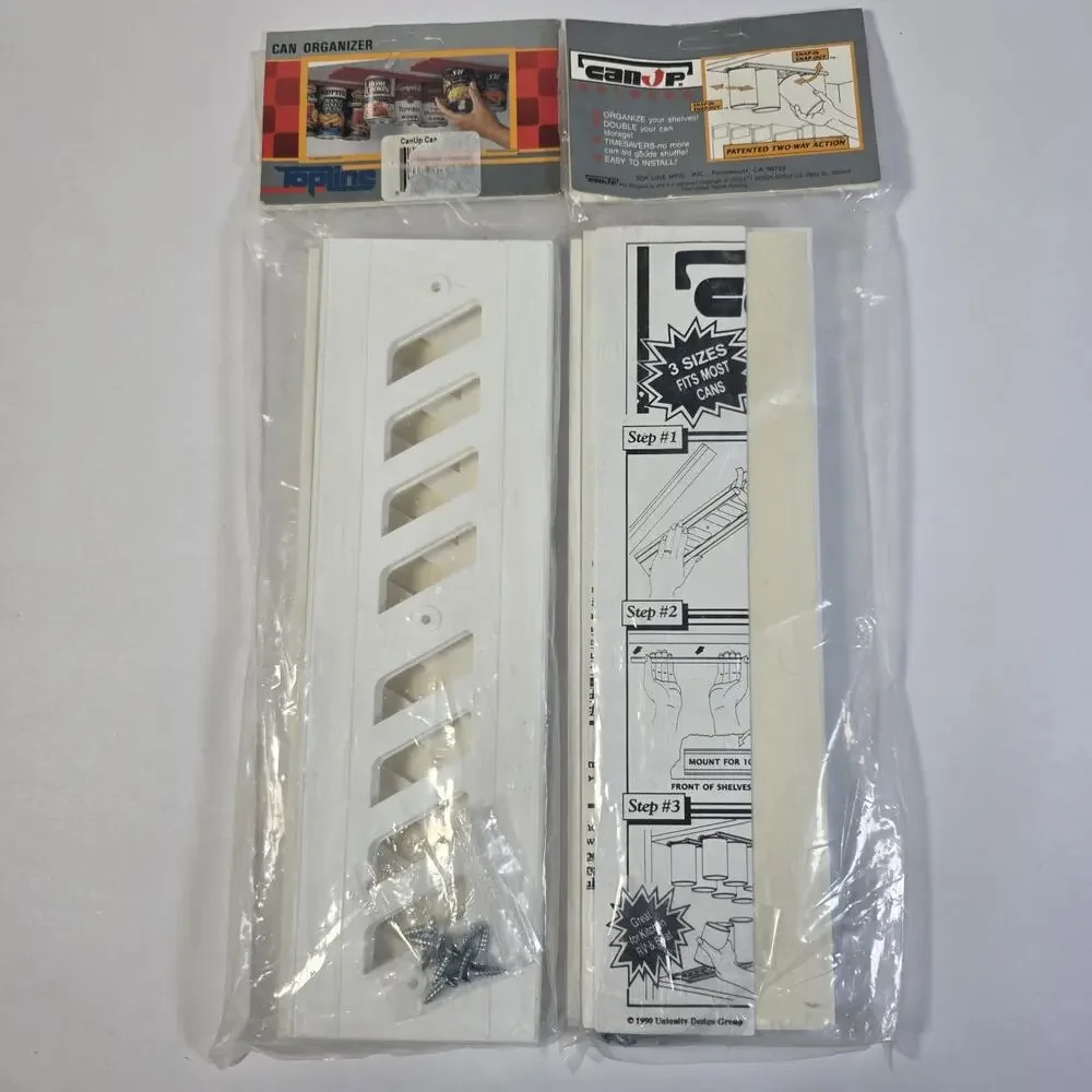 Vintage Top Line Can Up Holders Pantry Can Organizer NOS Snap In Out